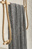 Black White Unique Natural Sheer, Textured Cotton Linen Mix Special Fabrics.