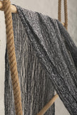 Black White Unique Natural Sheer, Textured Cotton Linen Mix Special Fabrics.