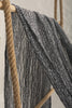 Black White Unique Natural Sheer, Textured Cotton Linen Mix Special Fabrics.