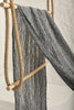 Black White Unique Natural Sheer, Textured Cotton Linen Mix Special Fabrics.