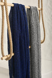 Black White Unique Natural Sheer, Textured Cotton Linen Mix Special Fabrics.