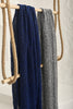 Black White Unique Natural Sheer, Textured Cotton Linen Mix Special Fabrics.