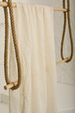 Tissu en lin par cour, tissu en coton biologique, tissus naturels semi-transparents texturés / non blanchis, blanc ivoire.