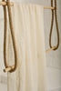 Tissu en lin par cour, tissu en coton biologique, tissus naturels semi-transparents texturés / non blanchis, blanc ivoire.