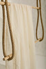 Tissu en lin par cour, tissu en coton biologique, tissus naturels semi-transparents texturés / non blanchis, blanc ivoire.