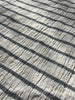 Unbleached Neutral Ivory Colour Black Striped Crinkle Gauze Fabric, Sile Cloth. Sile Fabric.