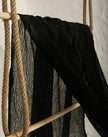 Black Textured Linen Fabric By The Yard Natural Fabrics.