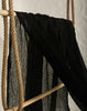 Black Textured Linen Fabric By The Yard Natural Fabrics.