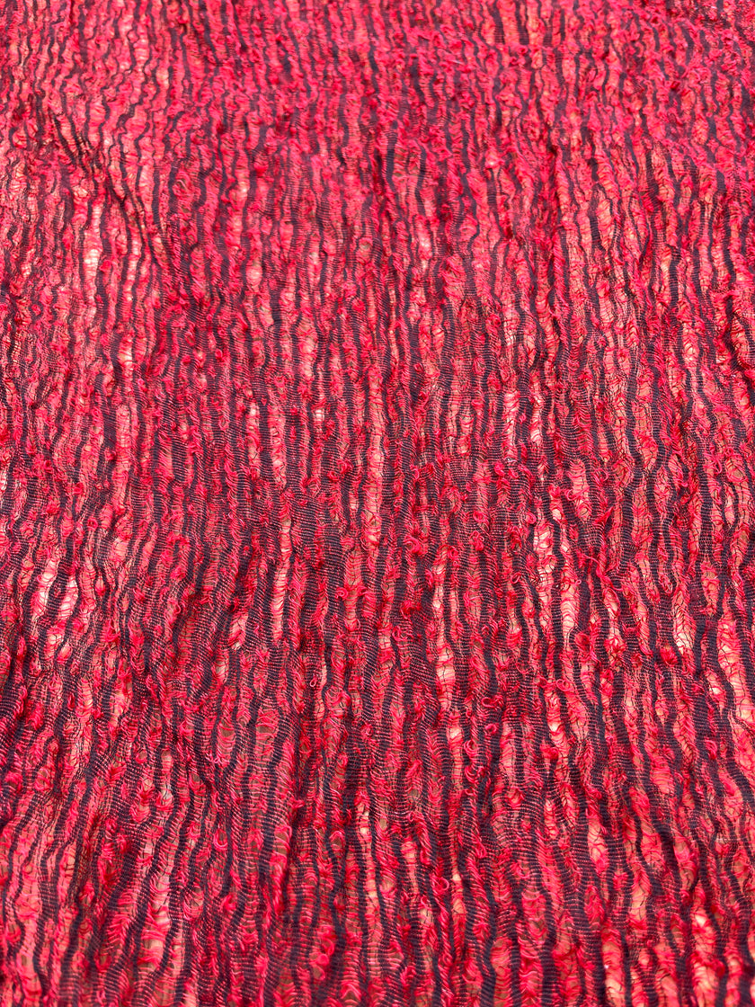 Metre Kare Kırmızı Keten Kumaş, Organik Pamuklu Kumaş, Dokulu El Dokuma Yarı Şeffaf Doğal Kumaşlar.