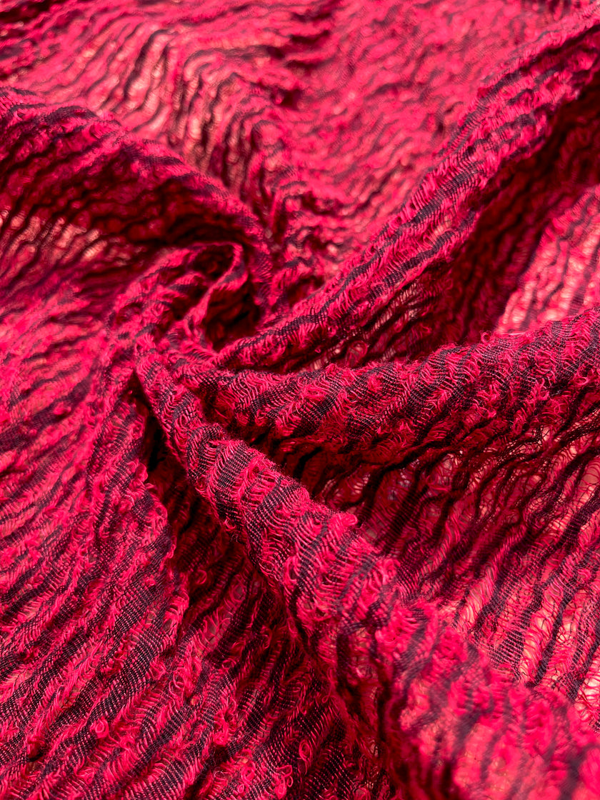 Metre Kare Kırmızı Keten Kumaş, Organik Pamuklu Kumaş, Dokulu El Dokuma Yarı Şeffaf Doğal Kumaşlar.