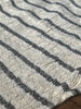 Unbleached Neutral Ivory Colour Black Striped Crinkle Gauze Fabric, Sile Cloth. Sile Fabric.