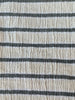 Unbleached Neutral Ivory Colour Black Striped Crinkle Gauze Fabric, Sile Cloth. Sile Fabric.