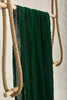 Tissu de lin vert viridian par cour, tissu en coton biologique, tissus naturels semi-transparents texturés à la main