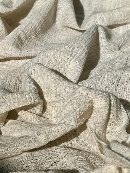 Ivory Unbleached Gauze Organic Linen &Hemp Sheer Fabric By The Meter.