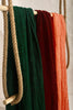 Tissu de lin vert viridian par cour, tissu en coton biologique, tissus naturels semi-transparents texturés à la main
