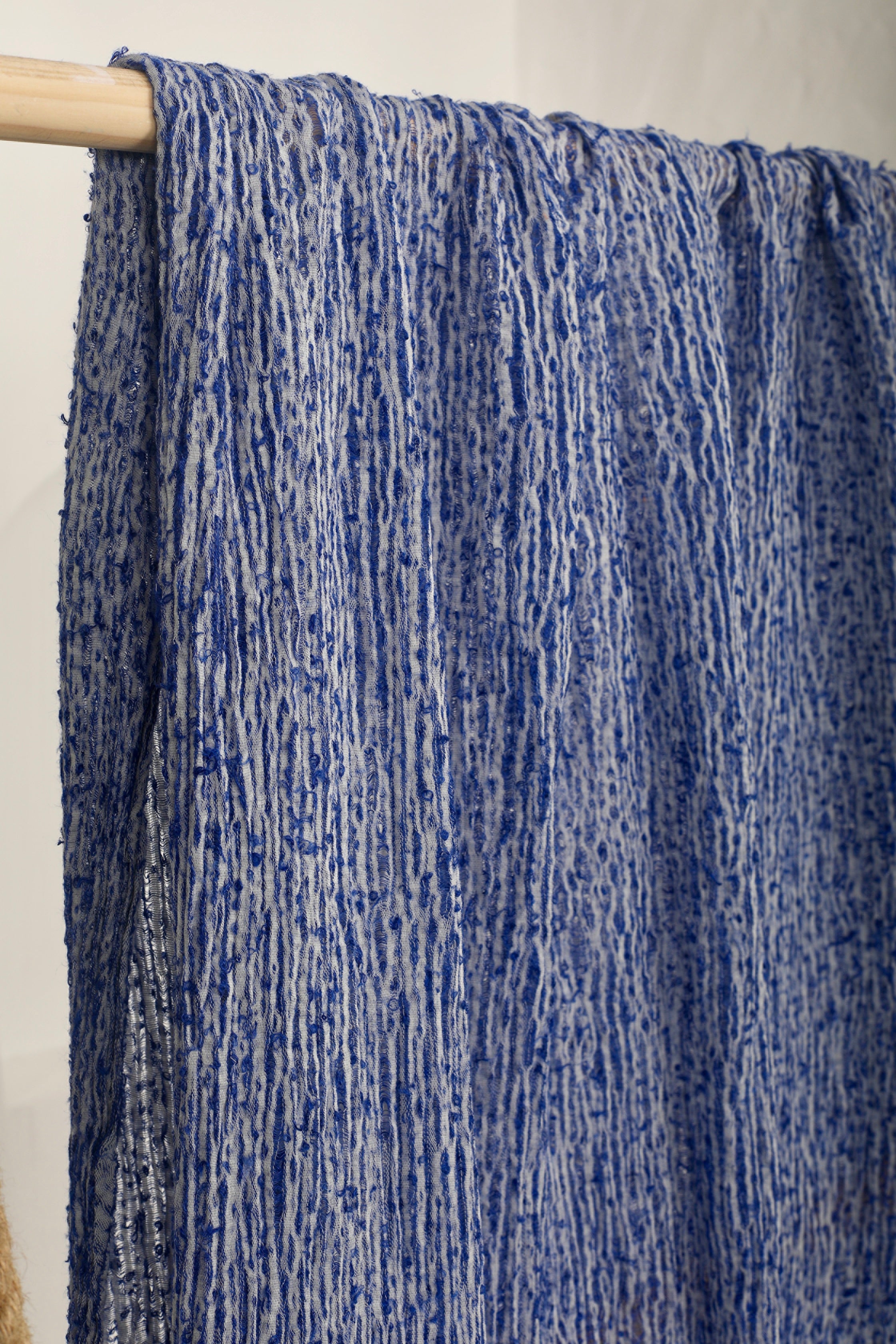 Blue Unique Natural Fabrics: Funky, Sheer, and Textured Cotton Linen.