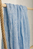 Tissus naturels uniques bleu clair : mélange de lin en coton funky, transparent et texturé | Tissus spéciaux de qualité avec texture 3D pour les créations estivales.