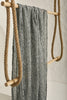 Bluish Gray Linen Fabric By The Yard Textured Handloom Semi-Sheer Natural Fabrics.