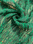 Tissu de lin vert viridian par cour, tissu en coton biologique, tissus naturels semi-transparents texturés à la main