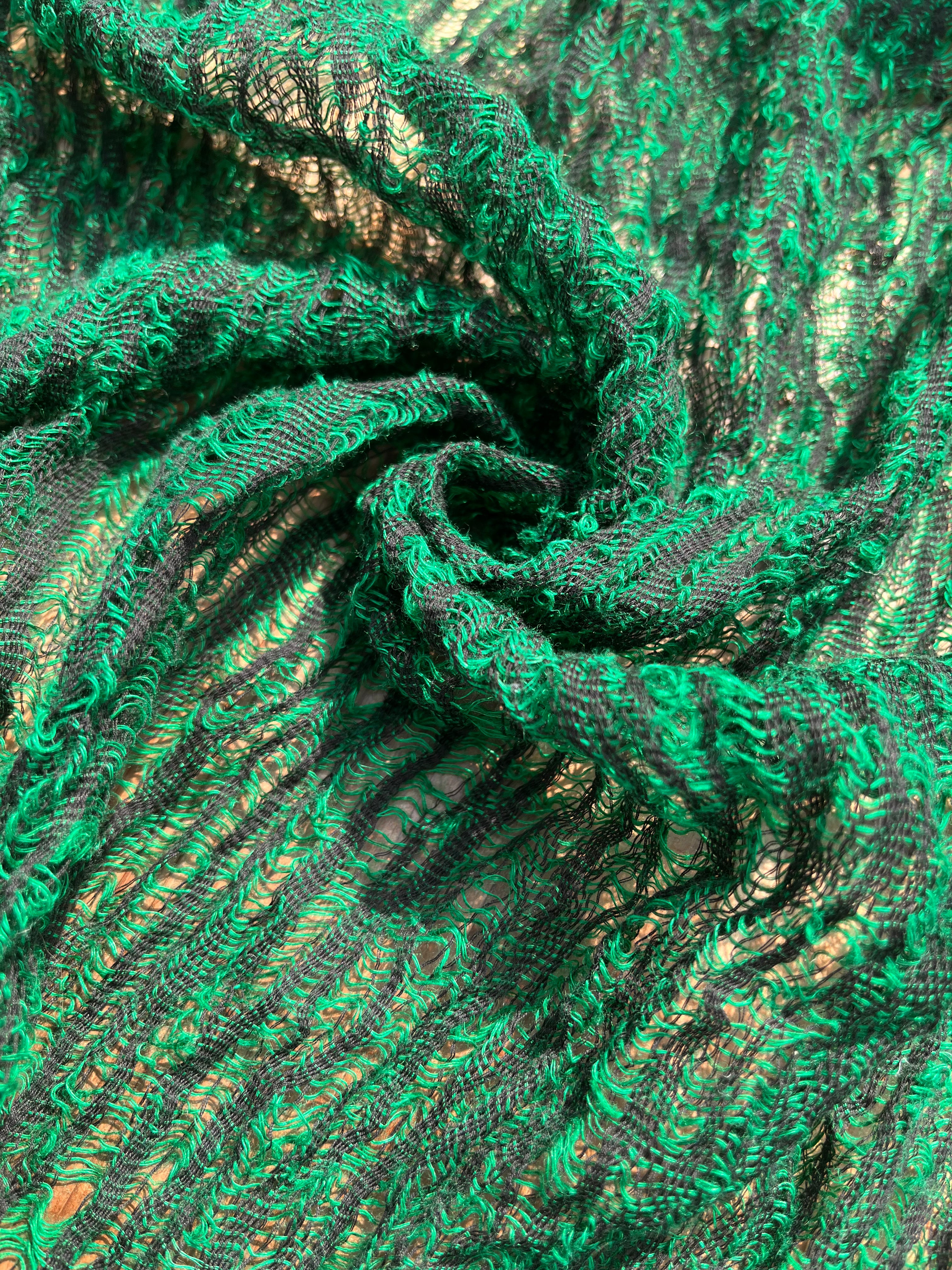 Tissu de lin vert viridian par cour, tissu en coton biologique, tissus naturels semi-transparents texturés à la main