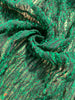 Tissu de lin vert viridian par cour, tissu en coton biologique, tissus naturels semi-transparents texturés à la main