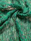 Tissu de lin vert viridian par cour, tissu en coton biologique, tissus naturels semi-transparents texturés à la main