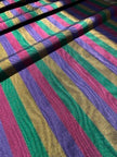 Multi Color Striped Pattern Moiré Fabric By The Yard – Luxurious Silk  For Interior Design & Special Sewing Projects. / 22 inches - 50 cm Width.