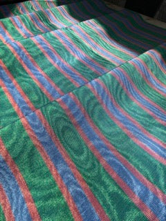 Multi Color Striped Pattern Moiré Fabric By The Yard – Luxurious Silk  For Interior Design & Special Sewing Projects. / 22 inches - 50 cm Width