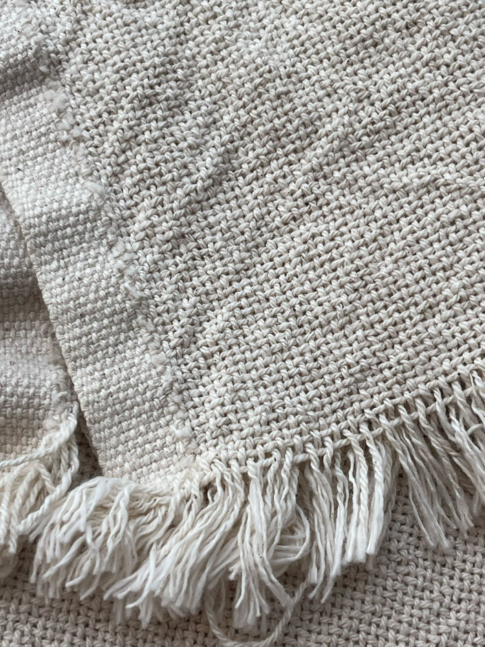 Heavy Weight Organic Cotton Open Weave Sewing Fabric, Natural Undyed, Wide Width.