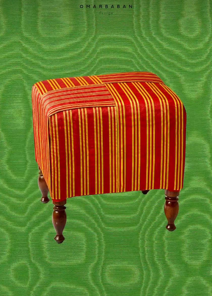 Striped Pattern Moiré Fabric By The Yard – Luxurious Silk  For Interior Design & Special Sewing Projects. / 24 inches - 60 cm Width