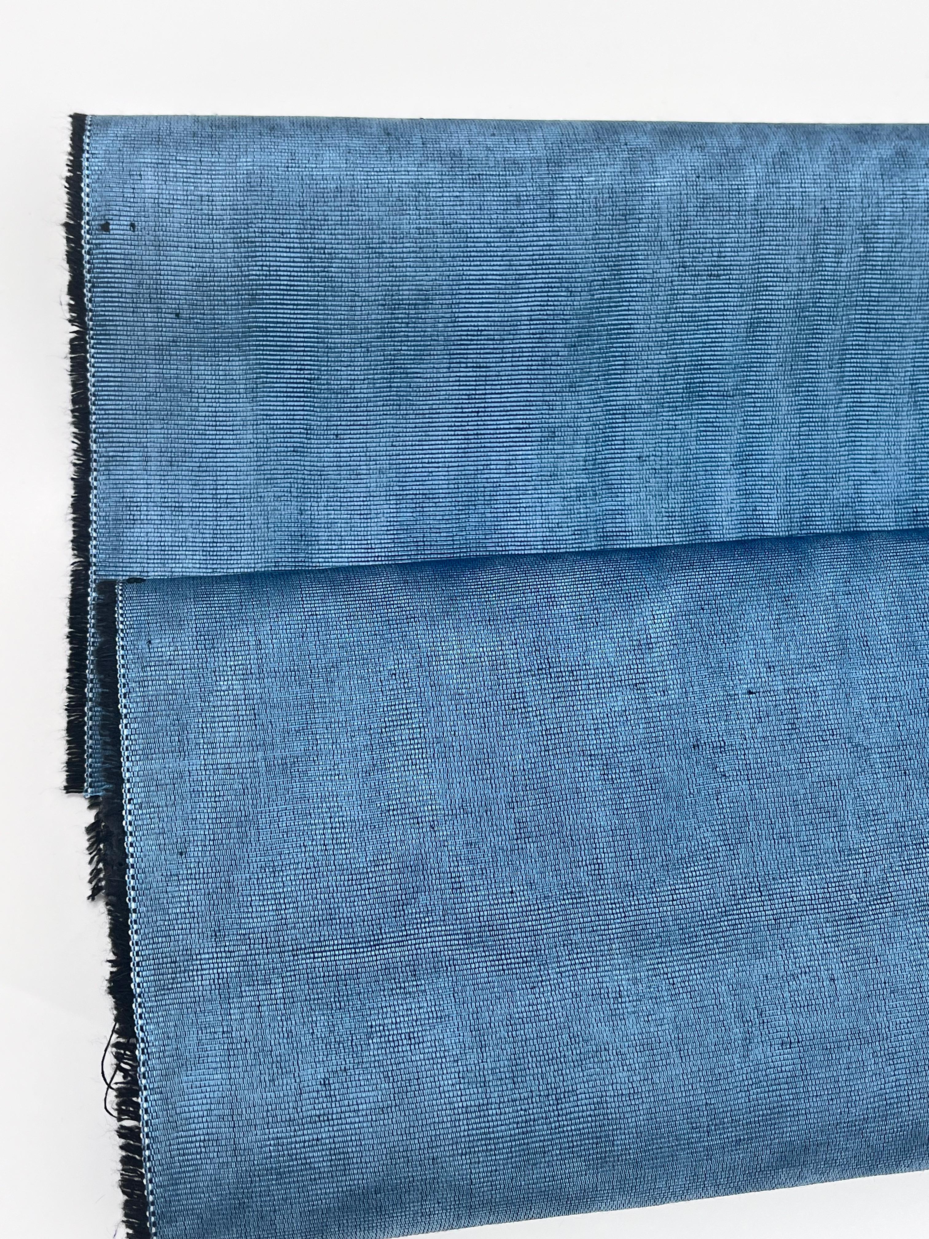 Blue Silk Home Textile Interior Fabrics Watermark Patterns.