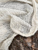 Tissu en lin par cour, tissu en coton biologique, tissus naturels semi-transparents texturés / non blanchis, blanc ivoire.