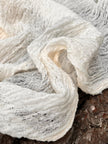 Tissu en lin par cour, tissu en coton biologique, tissus naturels semi-transparents texturés / non blanchis, blanc ivoire.