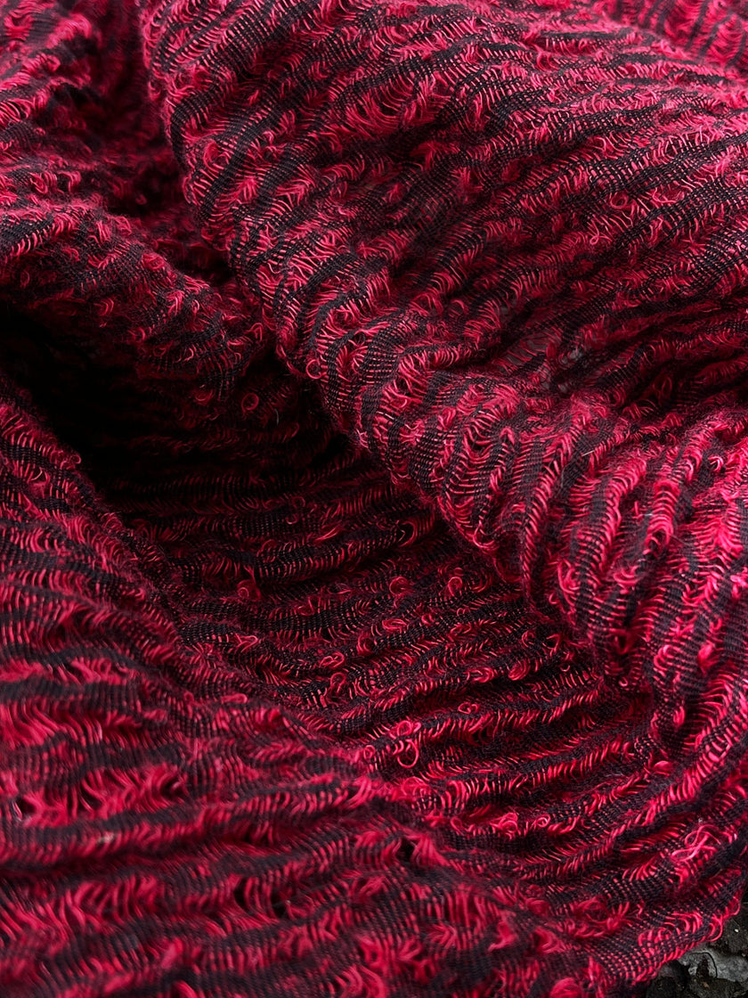 Metre Kare Kırmızı Keten Kumaş, Organik Pamuklu Kumaş, Dokulu El Dokuma Yarı Şeffaf Doğal Kumaşlar.