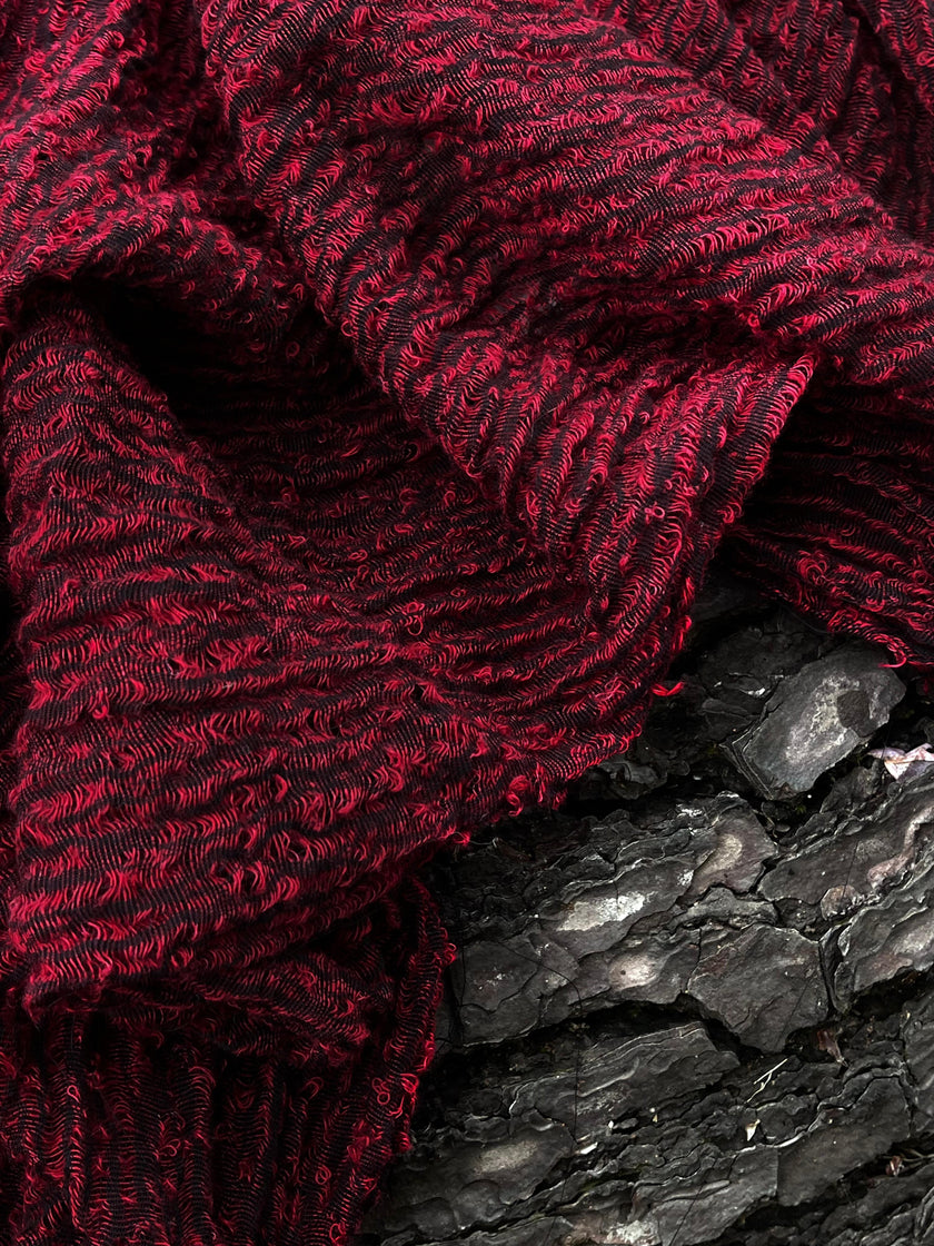 Metre Kare Kırmızı Keten Kumaş, Organik Pamuklu Kumaş, Dokulu El Dokuma Yarı Şeffaf Doğal Kumaşlar.