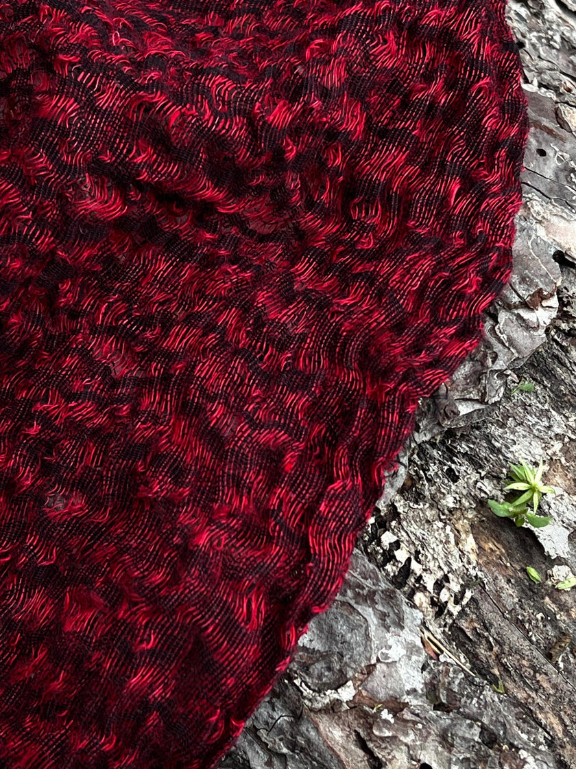 Metre Kare Kırmızı Keten Kumaş, Organik Pamuklu Kumaş, Dokulu El Dokuma Yarı Şeffaf Doğal Kumaşlar.