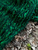 Tissu de lin vert viridian par cour, tissu en coton biologique, tissus naturels semi-transparents texturés à la main