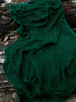 Tissu de lin vert viridian par cour, tissu en coton biologique, tissus naturels semi-transparents texturés à la main