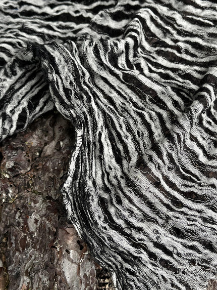 Black- White Green Textured Linen Fabric By The Yard Natural Fabrics.