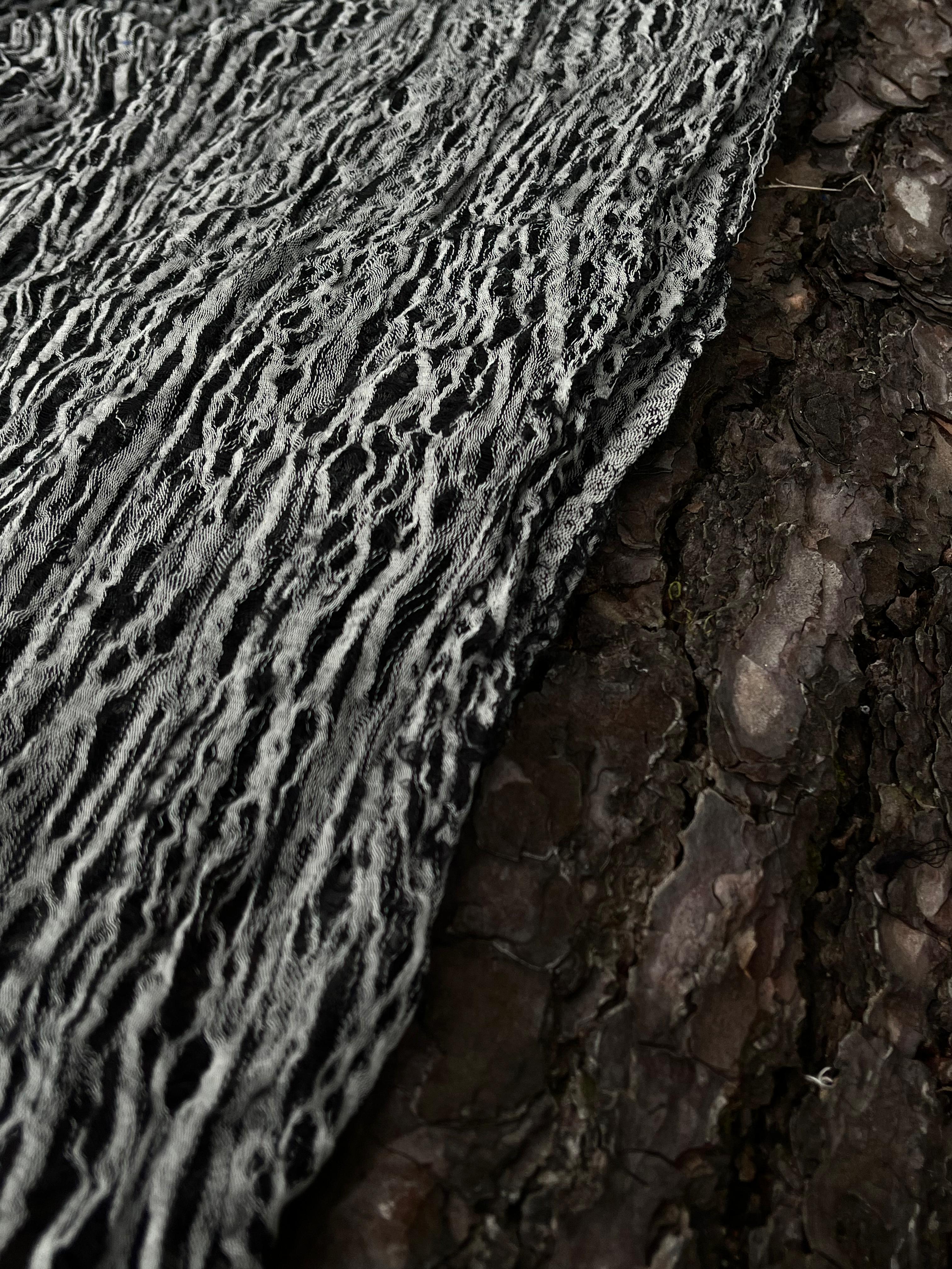 Black- White Green Textured Linen Fabric By The Yard Natural Fabrics.