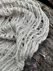 Tissus naturels uniques couleur pierre : mélange de lin en coton funky, transparent et texturé | Tissus spéciaux de qualité avec texture 3D pour les créations estivales.