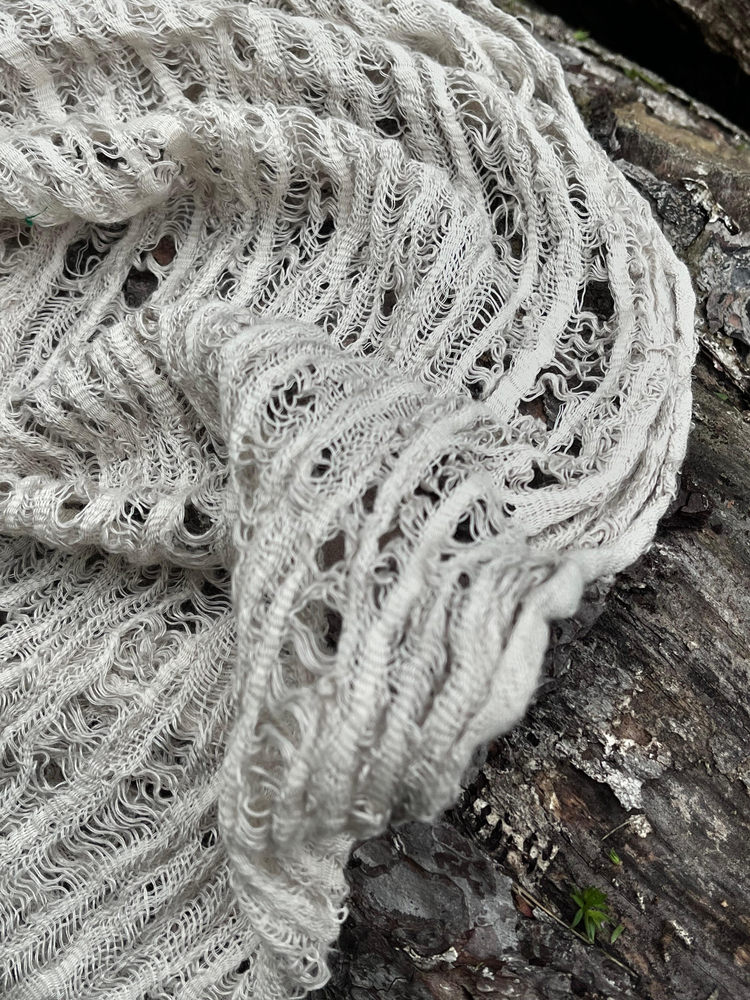 Tissus naturels uniques couleur pierre : mélange de lin en coton funky, transparent et texturé | Tissus spéciaux de qualité avec texture 3D pour les créations estivales.