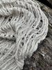 Tissus naturels uniques couleur pierre : mélange de lin en coton funky, transparent et texturé | Tissus spéciaux de qualité avec texture 3D pour les créations estivales.