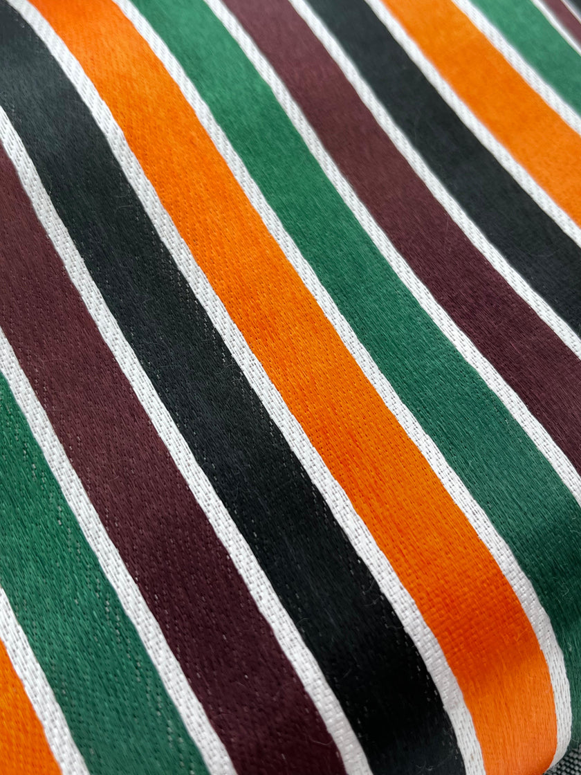 Tissage de soie satiné à rayures arc-en-ciel multicolores, revêtement pour tête de lit ottoman, tissus d'intérieur pour textiles de maison : housses d'oreiller, tissus syriens traditionnels