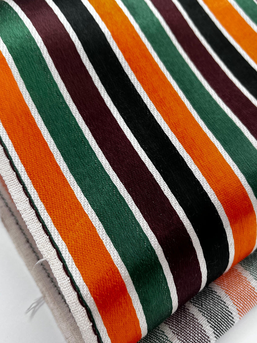 Tissage de soie satiné à rayures arc-en-ciel multicolores, revêtement pour tête de lit ottoman, tissus d'intérieur pour textiles de maison : housses d'oreiller, tissus syriens traditionnels