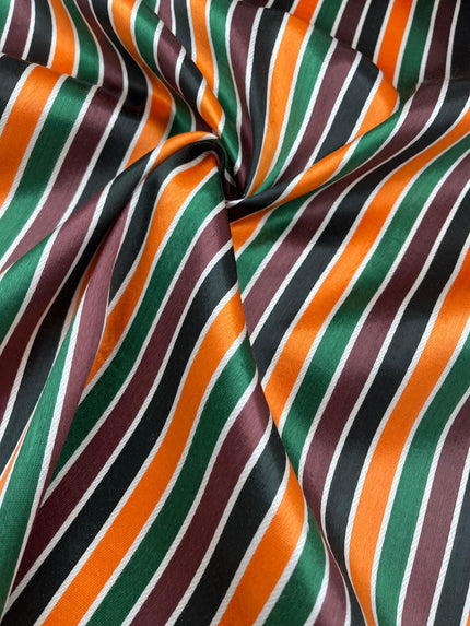 Multicolour Stripes Satin Silk Weave, Home Textile Interior Fabrics.