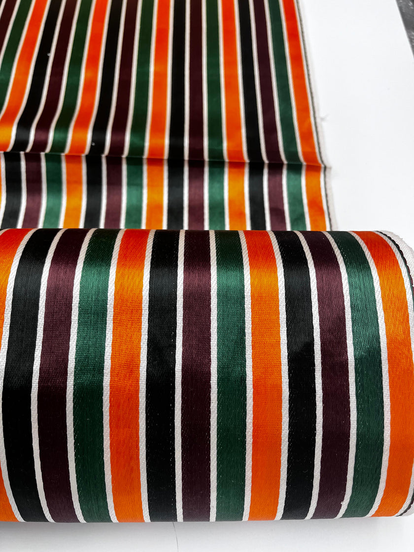 Tissage de soie satiné à rayures arc-en-ciel multicolores, revêtement pour tête de lit ottoman, tissus d'intérieur pour textiles de maison : housses d'oreiller, tissus syriens traditionnels