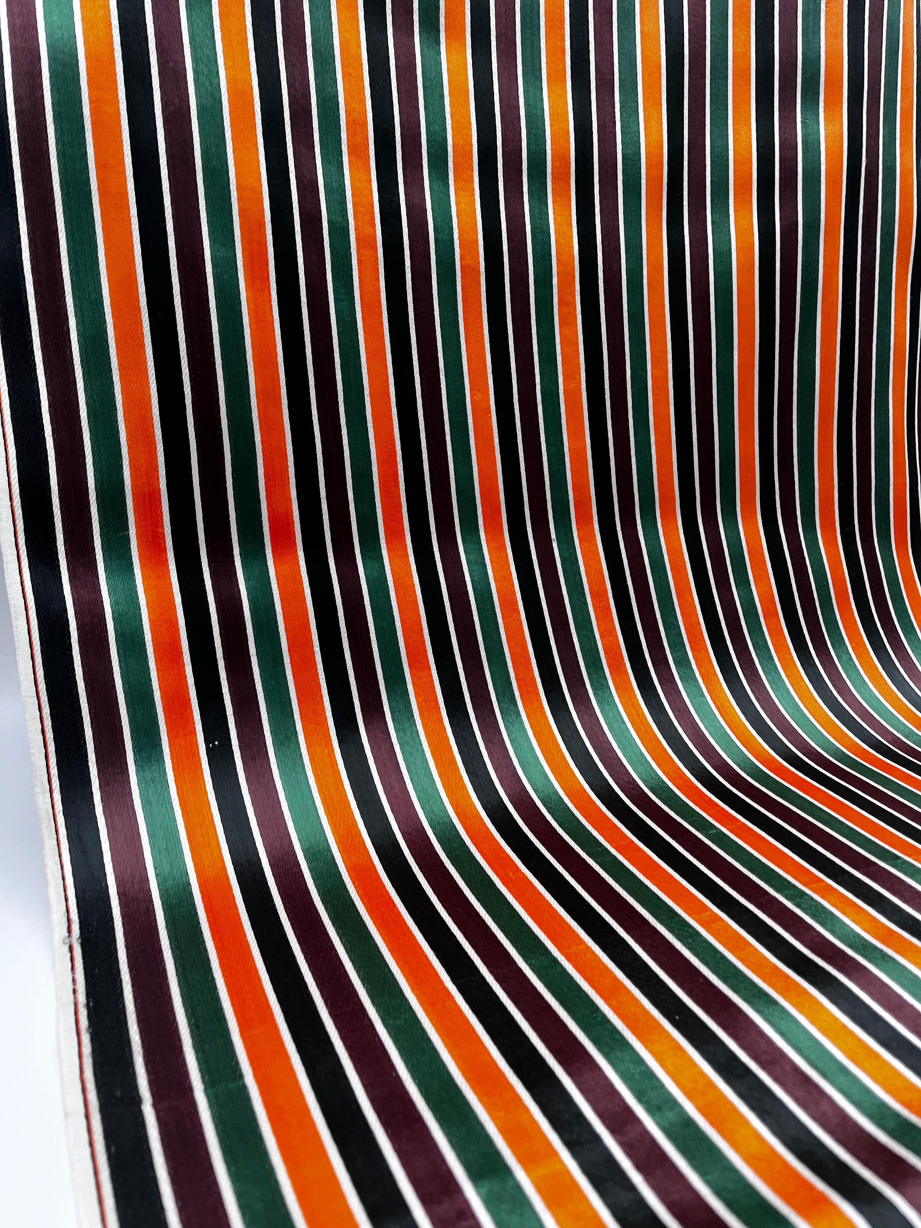 Multicolour Stripes Satin Silk Weave, Home Textile Interior Fabrics.