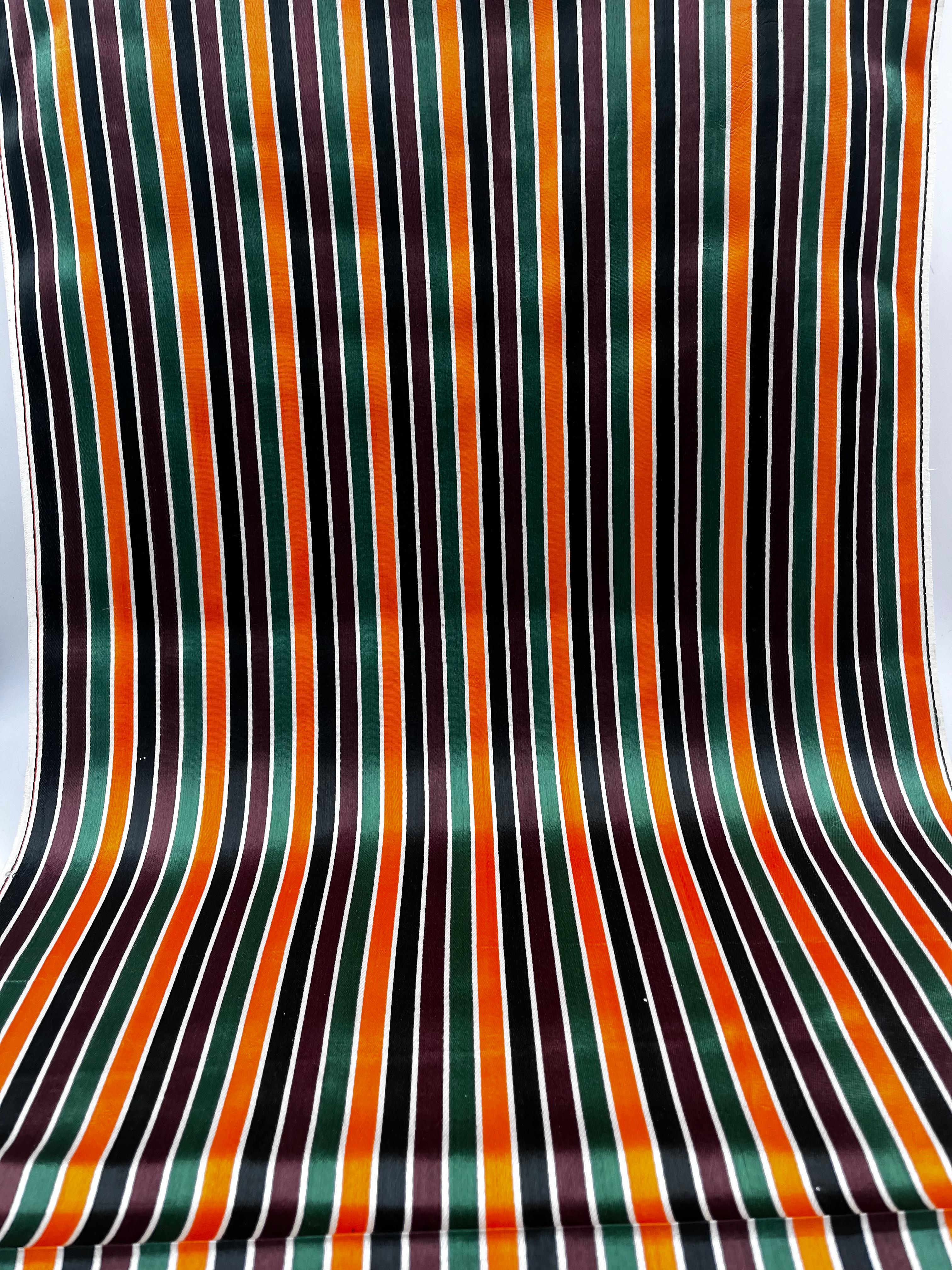Multicolour Stripes Satin Silk Weave, Home Textile Interior Fabrics.