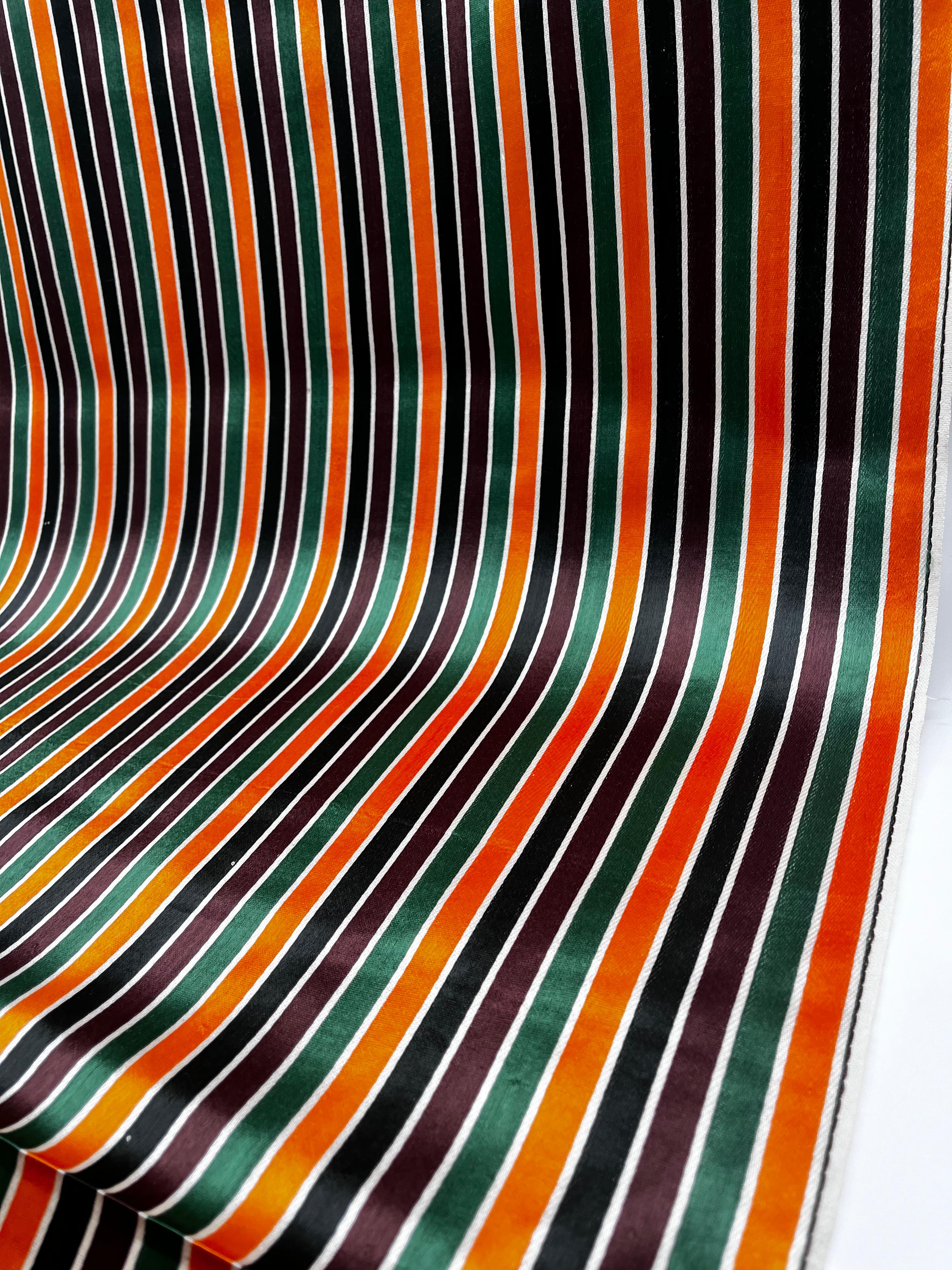Multicolour Stripes Satin Silk Weave, Home Textile Interior Fabrics.